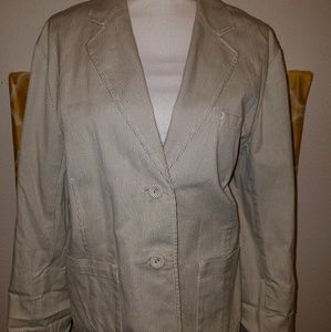 Talbots stripped blazer jacket